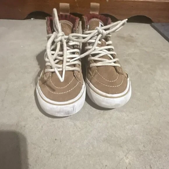 Vans Sk8-Hi Plaid Brown/Black Boys Size 12.5 - Picture 3 of 7